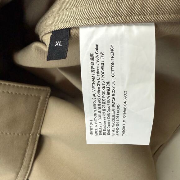 New THEORY Cotton Boxy Patch Jacket XL - Picture 16 of 16